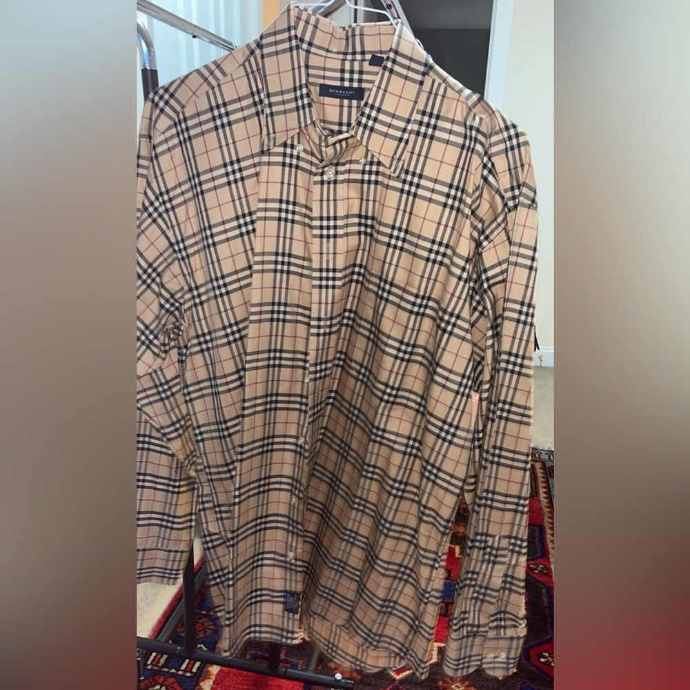 Burberry Long Sleeve Checkered Dress Shirt